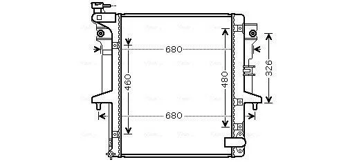 Радіатор охолодження MITSUBISHI L 200 (06-) 2.5 D механіка (вир-во AVA) AVA COOLING MTA 2202 (фото 1)