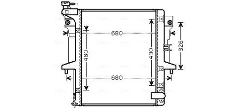 Радіатор охолодження MITSUBISHI L 200 (06-) 2.5 D механіка (вир-во AVA) AVA COOLING MTA 2202