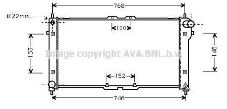 AVA MAZDA Радіатор системи охолодження двигуна MX-6 2.5 92-, 626 IV 2.5 92- AVA COOLING MZ2073