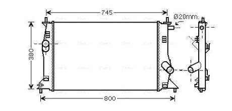 AVA MAZDA Радіатор охолодження 5 (CR19) 1.8-2.0 05-10 AVA COOLING MZ2183