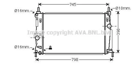 AVA MAZDA Радіатор системи охолодження двигуна 3 1.6 08- AVA COOLING MZ2254
