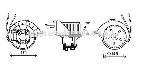 AVA OPEL Вентилятор салону Astra G/H 98- AVA COOLING OL8627 (фото 1)