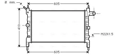 AVA OPEL радіатор охолодження Astra F 1.4/1.6 AVA COOLING OLA2023