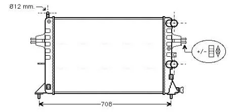 Радіатор охолодження двигуна ASTRAG 1.2/16V MT +AC 98- (Ava) AVA COOLING OLA 2255