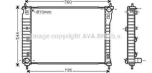 AVA OPEL Радіатор системи охолодження двигуна ANTARA A 2.4 06-, CHEVROLET, VAUXHALL AVA COOLING OLA2435 (фото 1)