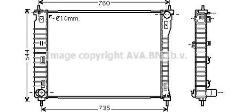 AVA OPEL Радіатор системи охолодження двигуна ANTARA A 2.4 06-, CHEVROLET, VAUXHALL AVA COOLING OLA2435