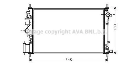 AVA OPEL Радіатор системи охолодження двигуна INSIGNIA A 2.0 08-, SAAB, VAUXHALL AVA COOLING OLA2469