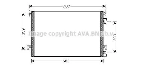 AVA OPEL Радіатор кондиціонера (конденсатор) Signum, Vectra C 1.9CDTi/2.2DTI 02-, Fiat Croma AVA COOLING OLA5397