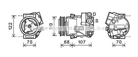 AVA OPEL Компресор кондиціонера ASTRA J, MERIVA B AVA COOLING OLAK594