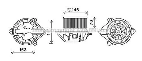 AVA RENAULT Вентилятор салона Master II, Megane I, Scenic I, Opel Movano B, Nissan AVA COOLING RT8577