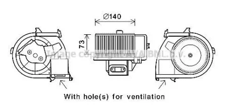 AVA RENAULT Вентилятор салона Clio II 98- AVA COOLING RT8594