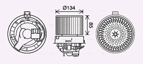 Вентилятор салону AVA COOLING RT8635