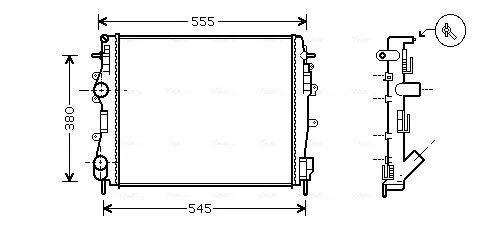 AVA NISSAN Радіатор охолодження двиг. KUBISTAR 1.5 03- AVA COOLING RTA2325 (фото 1)