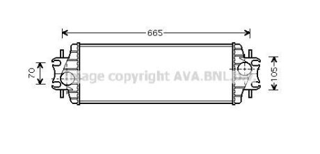 AVA RENAULT Інтеркулер Trafic II, Opel Vivaro, Nissan Primastar 1.9dCi 01- AVA COOLING RTA4328