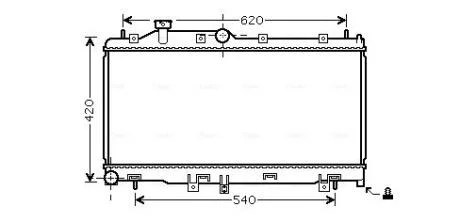 Радіатор охолодження двигуна LEGACY4/OUTB 20/25 MT 03- (Ava) AVA COOLING SU2065