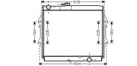 AVA Радіатор охолодження двиг. HILUX VI Пікап 2.5 D-4D 01- AVA COOLING TOA2642