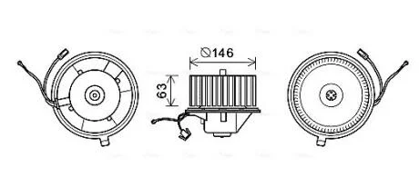 Вентилятор салону VW GOLF (1992) (вир-во AVA) AVA COOLING VN8349
