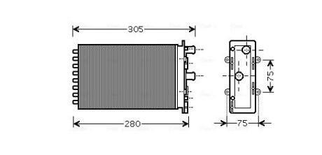 AVA VW радіатор пічки T4 90- задн. AVA COOLING VNA6239