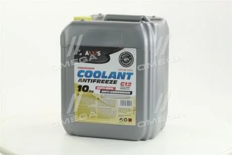 Антифриз YELLOW G12 Сoolant <> (жовтий) (Каністра 10кг) AXXIS AX2009