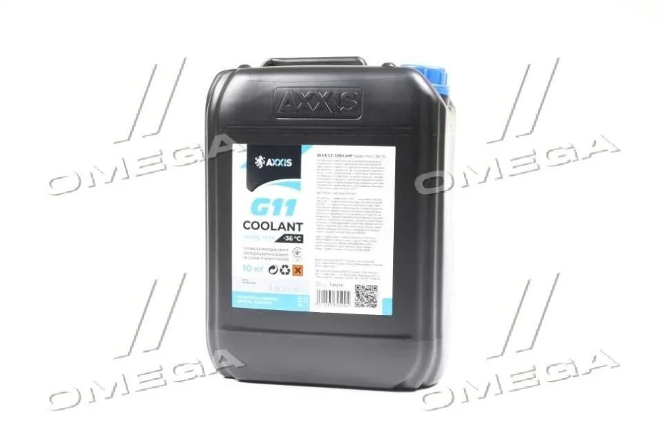 Антифриз BLUE G11 Сoolant Ready-Mix -36°C <> (синій) (Каністра 10кг) AXXIS AXP999G11B RDM10 (фото 1)