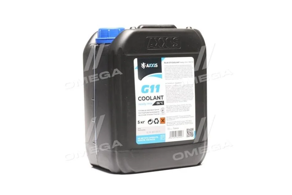 Антифриз BLUE G11 Сoolant Ready-Mix -36°C <> (синій) (Каністра 5кг) AXXIS AXP999G11B RDM5 (фото 1)