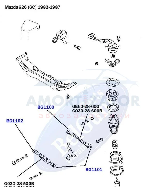 Сайлентблок поперечного важеля задньої підвіски внутрішній BELGUM PARTS BG1102 (фото 1)