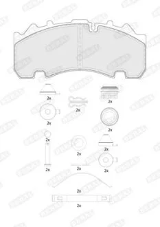 Комплект гальмівних накладок, дискове гальмо BERAL BCV29265TK
