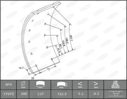 Гальмівні накладки задн (300x122. базовий) MERCEDES T2/LN1 04.86-12.94 BERAL KBL1735101561