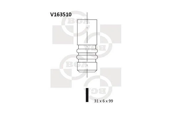 Клапан двигуна BGA V163510 (фото 1)