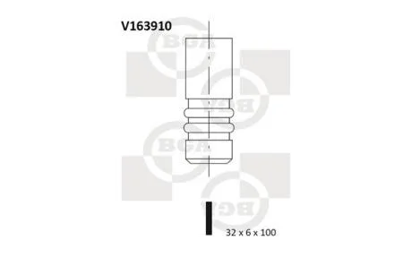 Клапан впуск BMW 3 (E46/E90/E91/E92)/5 (E60/E61) 2.0 01-12 BGA V163910