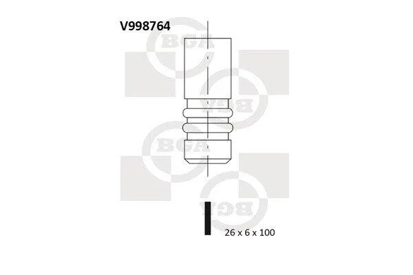 Клапан впуск. BMW 3(E46/E90)/5(E39/E60)/X3(E83) (M57/M47…) (26x6x100) BGA V998764 (фото 1)