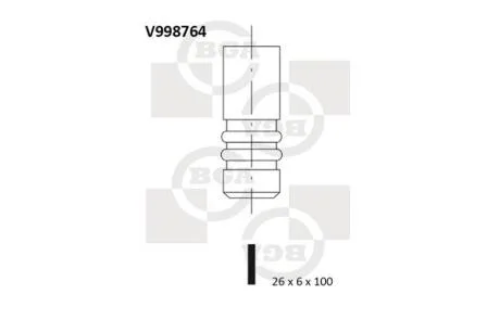 Клапан впуск. BMW 3(E46/E90)/5(E39/E60)/X3(E83) (M57/M47…) (26x6x100) BGA V998764
