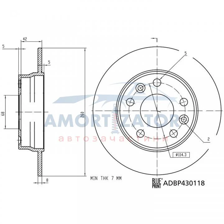 Гальмівний диск BLUE PRINT ADBP430118 (фото 1)