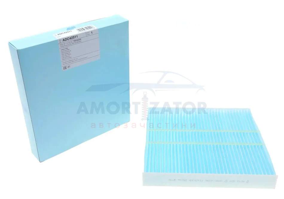 Змінний фільтруючий елемент повітряного фільтра салону BLUE PRINT ADC42511 (фото 1)