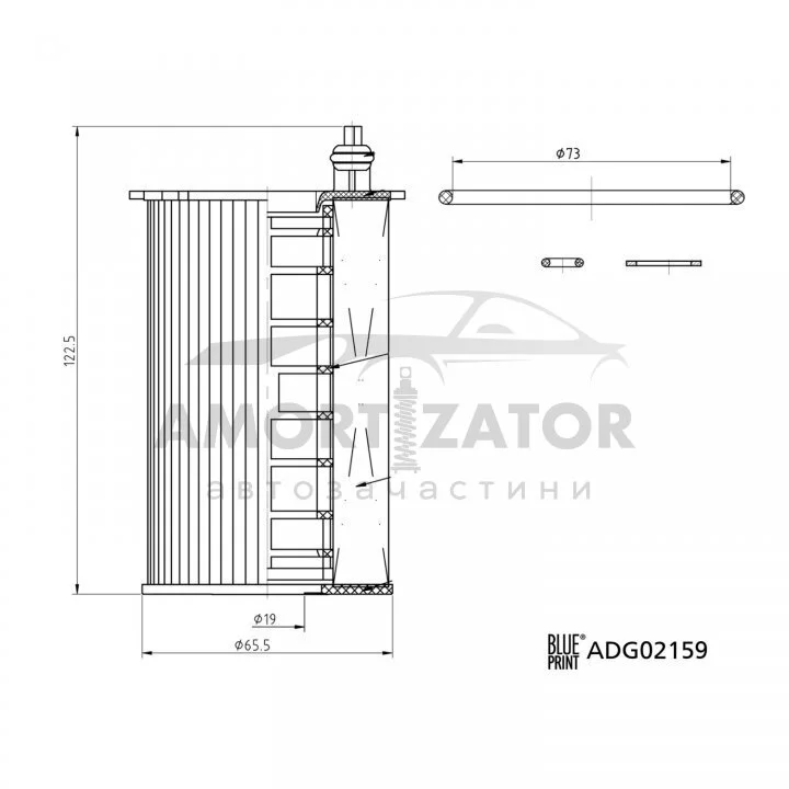 Фільтр масляний BLUE PRINT ADG02159 (фото 1)