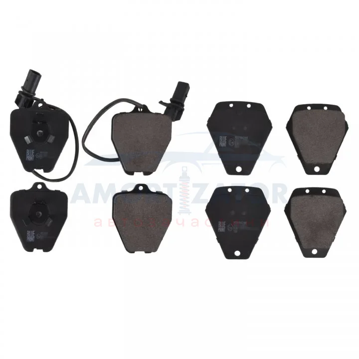 Комплект гальмівних колодок передн, AUDI A6 C4, A6 C5, A8 D2 2.5D-4.2 03.94-01.05 BLUE PRINT ADV184288 (фото 1)