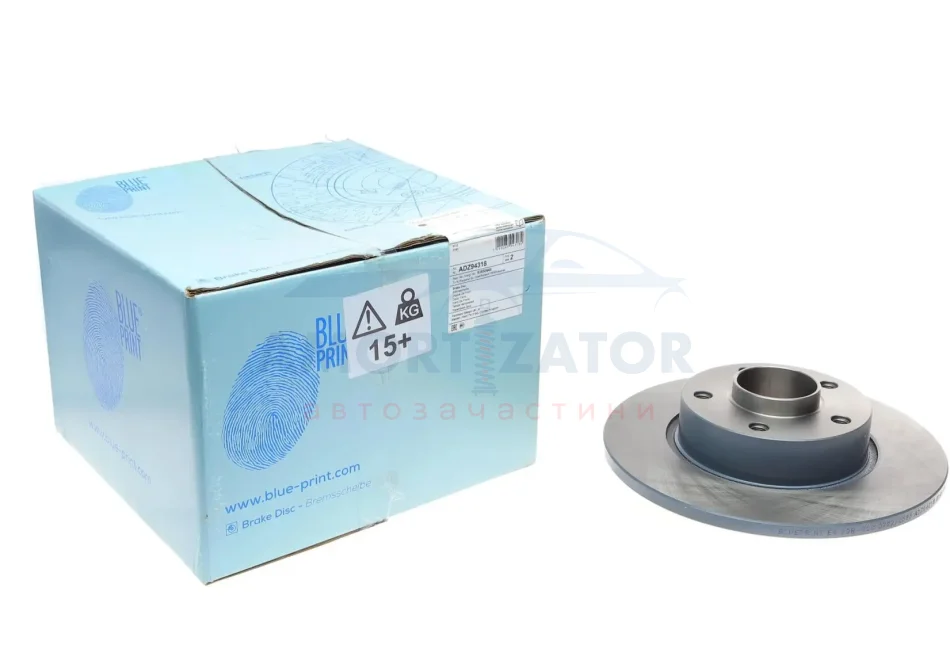 Диск гальмівний BLUE PRINT ADZ94318 (фото 1)