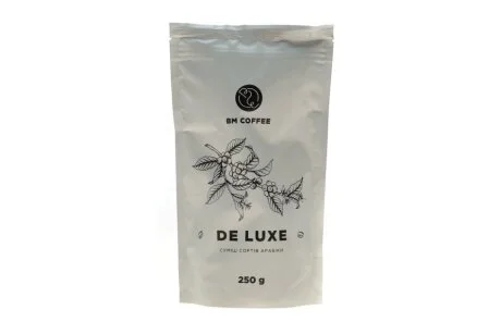 Кава смажена "ДЕЛЮКС " (0,25 кг) BM COFFEE Кава De Luxe 250g