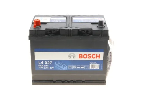 Акумулятор Bosch 12В/75Аг/600А/18,1кг BOSCH 0 092 L40 270