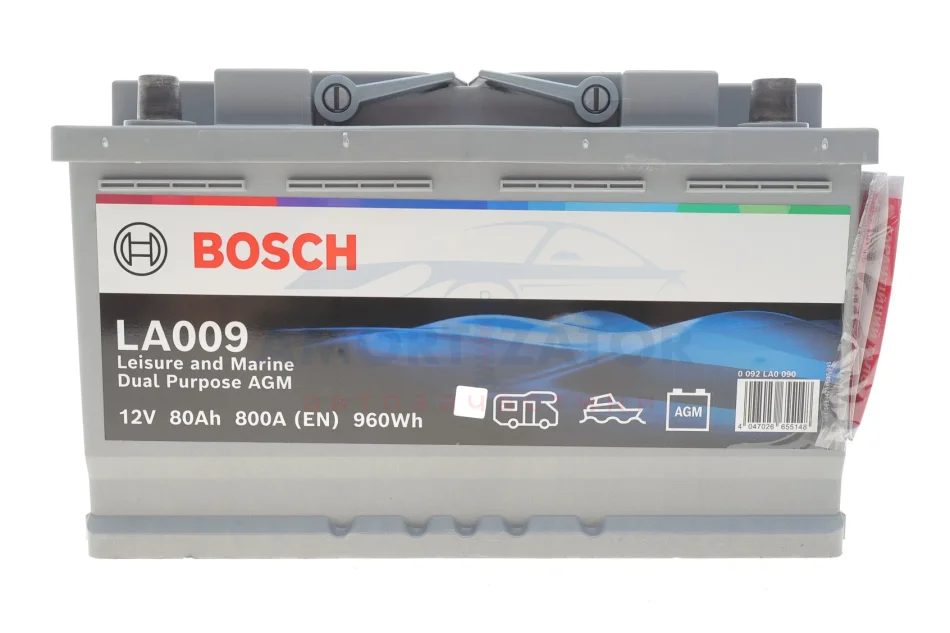 Акумулятор Bosch 12В/80Ач/800А BOSCH 0092LA0090 (фото 1)