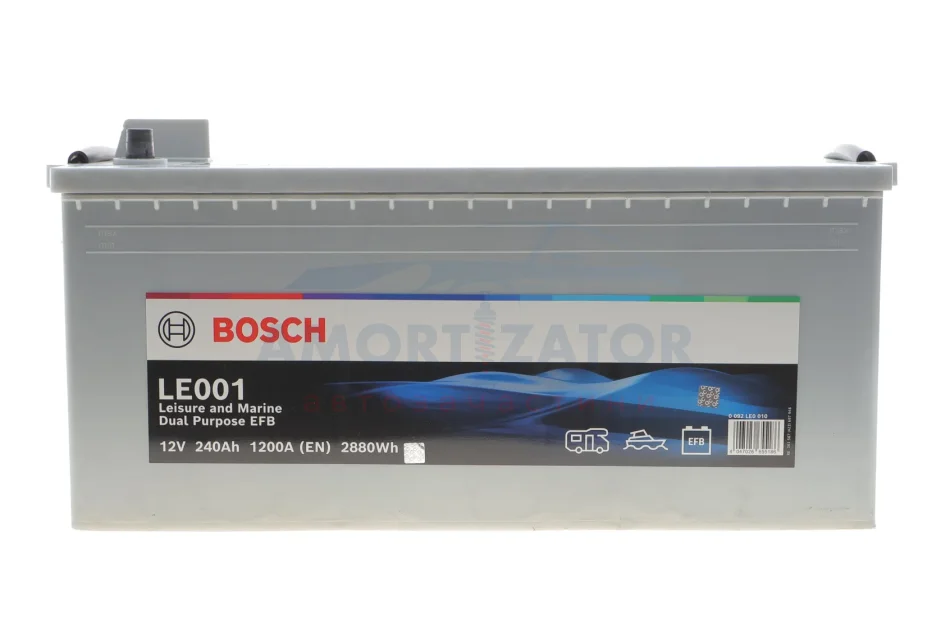 Акумулятор Bosch тяговий EFB 12В/240Ач/1200А BOSCH 0092LE0010 (фото 1)