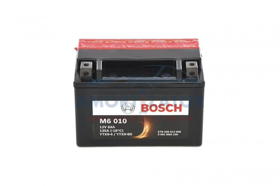 МОТОЦИКЛЕТНА АКУМУЛЯТОРНА БАТАРЕЯ 0 092 M60 100 BOSCH 0092M60100 (фото 1)