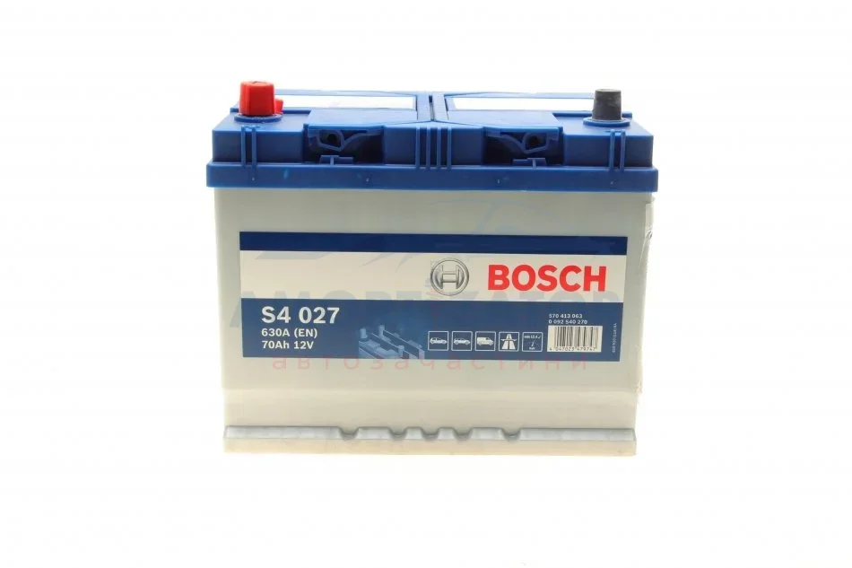 Акумулятор Bosch 12В/70Аг/630А/16,24кг BOSCH 0 092 S40 270 (фото 1)