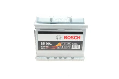 Акумулятор 12В/52Аг/520А/11,97кг BOSCH 0 092 S50 010