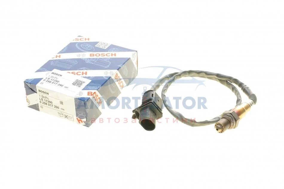 Лямбда-зонд (кількість дротів 5, 688мм) FORD B-MAX, C-MAX II, ECOSPORT, FIESTA VI, FOCUS III, GRAND C-MAX, MONDEO V, TOURNEO CONNECT V408 NADWOZIE WIELKO, TOURNEO COURIER B460 1.0 02.12- BOSCH 0 258 017 290 (фото 1)