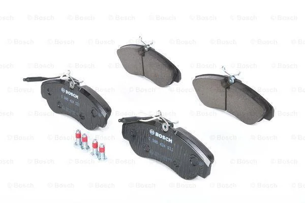 Комплект гальмівних колодок передн, CITROEN JUMPER I FIAT DUCATO PEUGEOT BOXER 1.9D-2.8D 02.94-09.09 BOSCH 0986424031 (фото 1)