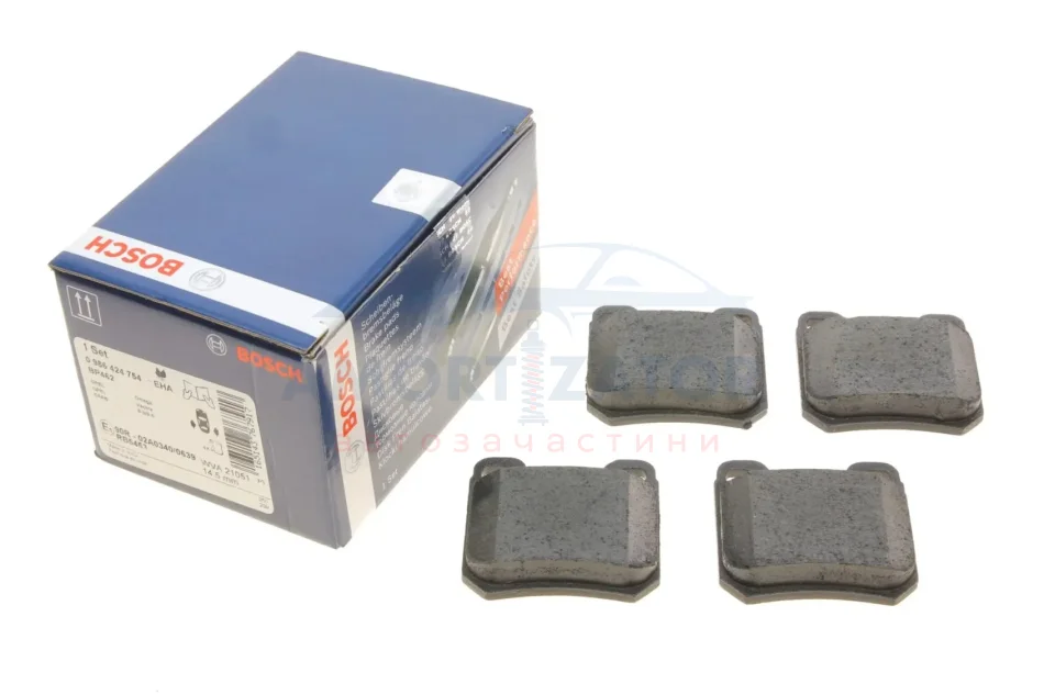 Комплект гальмівних колодок з 4 шт. дисків BOSCH 0 986 424 754 (фото 1)