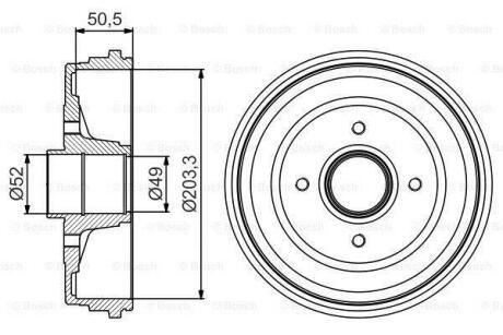 RENAULT Барабан гальмівний з підшипн.Clio III 05- BOSCH 0986477206