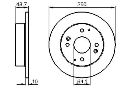 Диск гальмівний задн. HONDA Accord ROVER 620/623 93- (260*10) BOSCH 0986478172