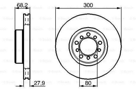 Диск гальмівний передн лів/прав MERCEDES S (C126), S (W126) 2.5-5.5 09.85-06.91 BOSCH 0986478197
